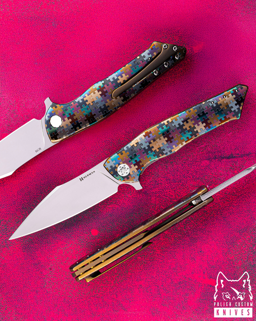 FOLDING KNIFE FOLDER BEE #0140 M398 PUZZLE HERMAN KNIVES