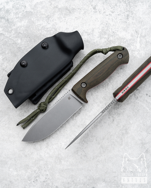 NECK EDC KNIFE M390 GREEN MICARTA AK