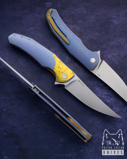 FOLDING KNIFE FOLDER ISHTAR 512 LEFTY M390 HERMAN KNIVES