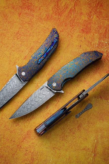 FOLDING KNIFE FOLDER DRAGONFLY 11 TIMASCUS DAMASTEEL HERMAN