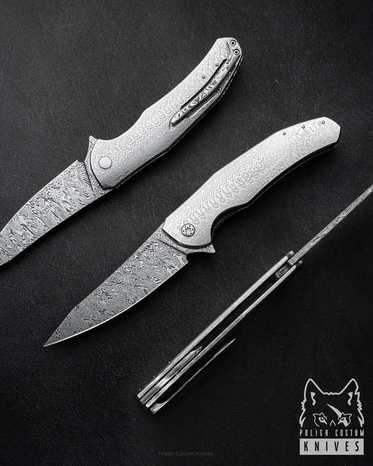 FOLDING KNIFE FOLDER ISHTAR #0764 DAMASTEEL FULL DRESS HERMAN KNIVES