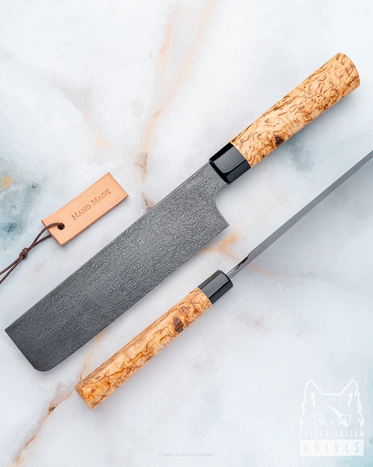 KITCHEN KNIFE NAKIRI MOSAIC DAMASCUS