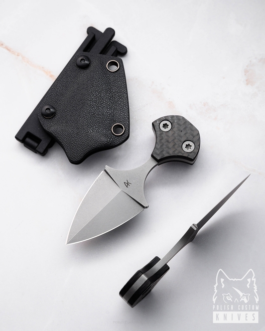 TACTICAL EDC KNIFE MINI PUSH 3 ELMAX CARBON FIBER AK KNIVES