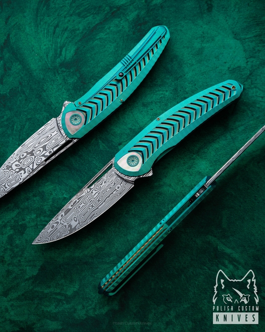 FOLDING KNIFE FOLDER CHEVRON #8 of 33 DAMASTEEL LESBAR KNIVES