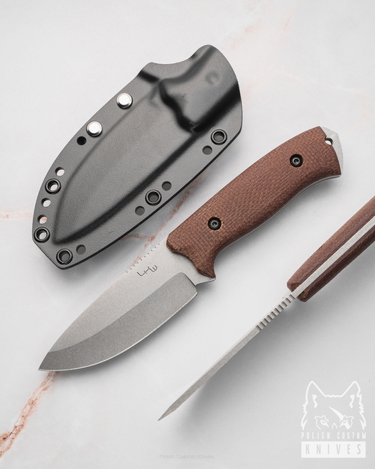 EDC HUNTNG KNIFE DWARF N690 MICARTA  LKW