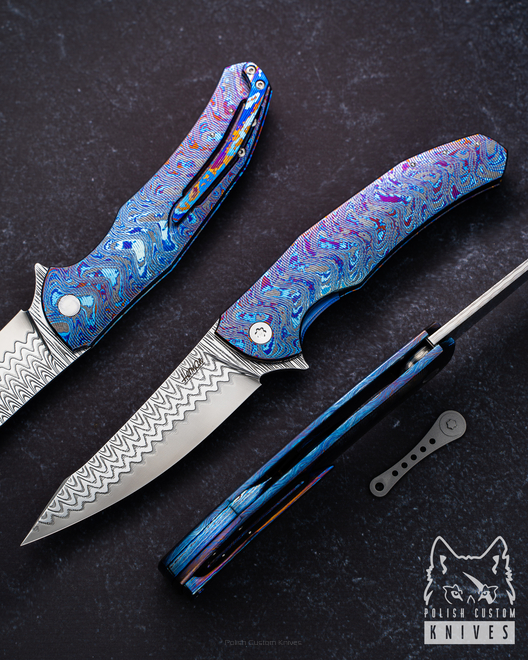 FOLDING KNIFE ISHTAR 1 BLACK TIMASCUS DAMACORE HERMAN