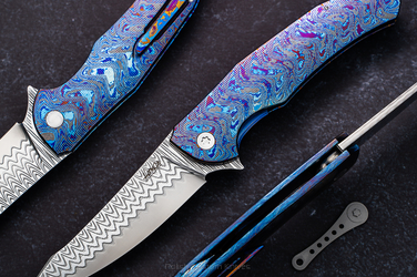 FOLDING KNIFE ISHTAR 1 BLACK TIMASCUS DAMACORE HERMAN