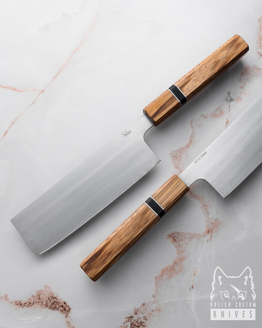 KITCHEN KNIFE NAKIRI 160 8  ZEBRANO NS G10 PABIŚ KNIVES