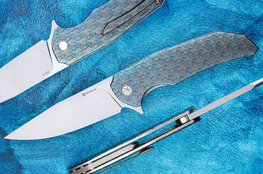FOLDING KNIFE FOLDER DRAGONFLY #0547 RWL34 TESSERACT HERMAN KNIVES