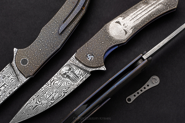 FOLDING KNIFE ISHTAR PUNISHER I PIMPED BY MICHO DAMASTEEL