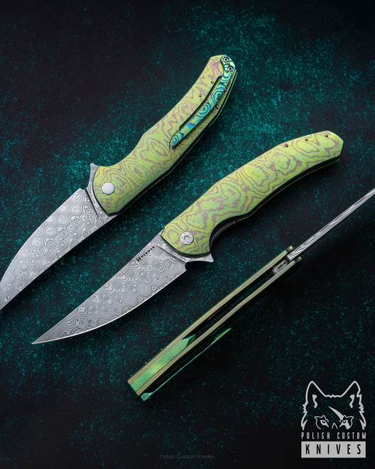 FOLDING KNIFE FOLDER ISHTAR #0680 DAMASTEEL TIMASCUS FULL DRESS HERMAN KNIVES