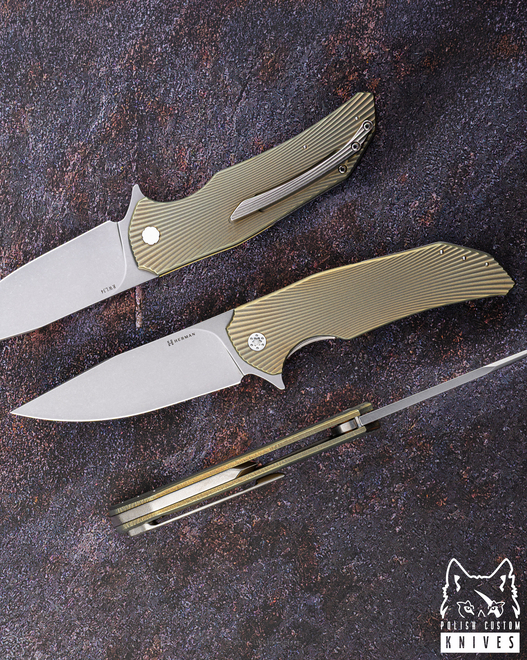 FOLDING KNIFE FOLDER DRAGONFLY #0529 RWL34 HERMAN KNIVES