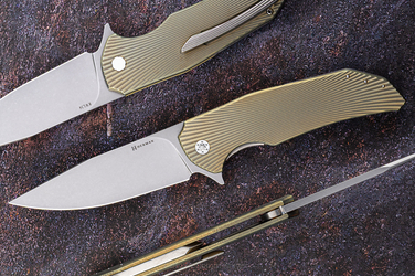 FOLDING KNIFE FOLDER DRAGONFLY #0529 RWL34 HERMAN KNIVES