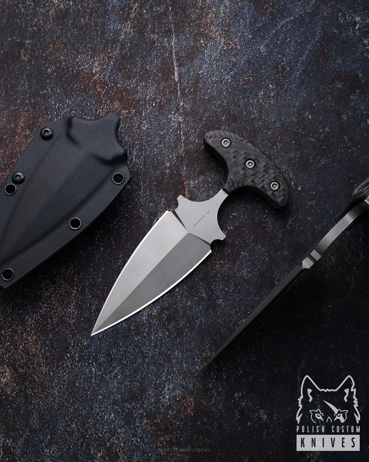 TACTICAL KNIFE PUSH DAGGER 2 VANADIS 4E CF CARBON FIBER AK