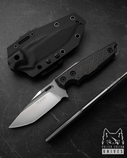 TACTICAL HUNTING KNIFE SPARK 01 BECUT CARBON RAVS KNIVES