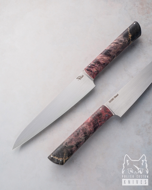 KITCHEN KNIFE HANDY PETTY 160 17 M390 STABILIZED WOOD PABIS