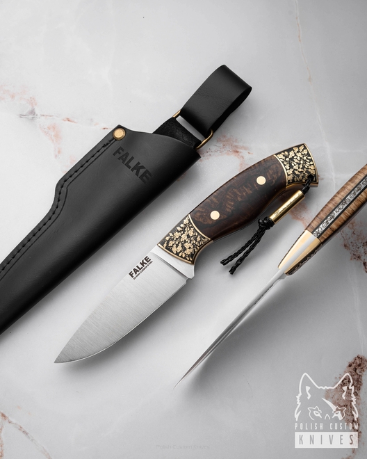 HUNTING KNIFE HUNTER INDIVIDUAL H335 D2 SPALTED ALDER FALKE KNIVES