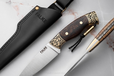 HUNTING KNIFE HUNTER INDIVIDUAL H335 D2 SPALTED ALDER FALKE KNIVES