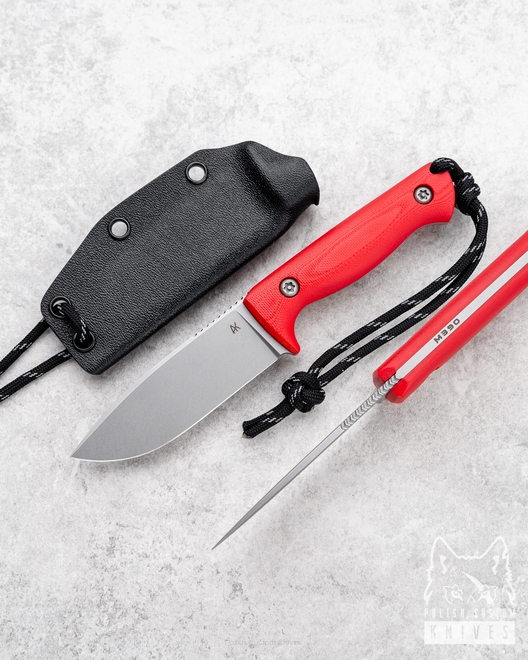 NECK KNIFE EDC MINI ODC M390 G10 RED AK