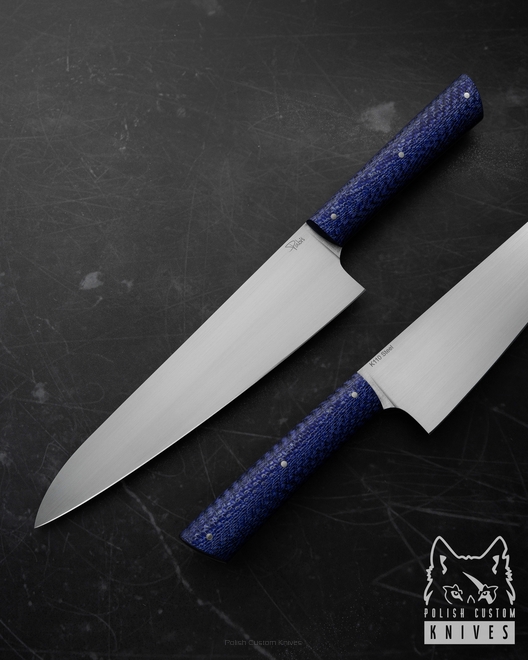 KITCHEN KNIFE CHEF 210 23 PURPLE TWILL D2 K110 PABIS KNIVES