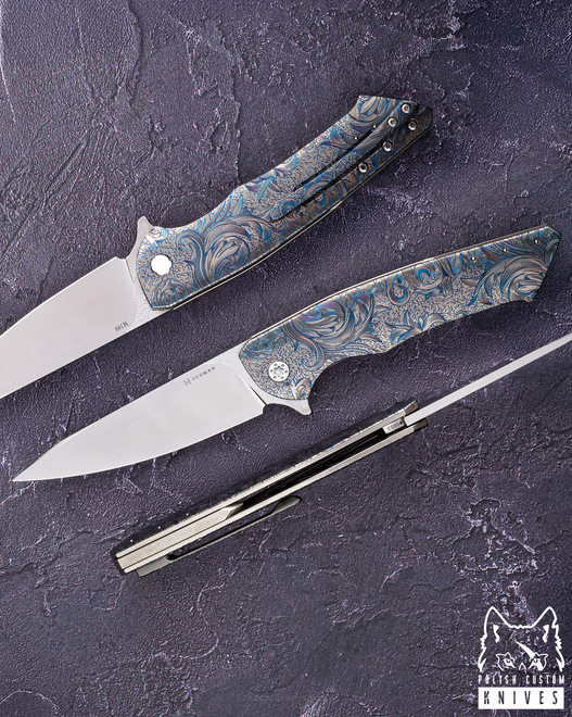 FOLDING KNIFE FOLDER SLIM #0653 M390 ETERNAL GARDEN HERMAN KNIVES