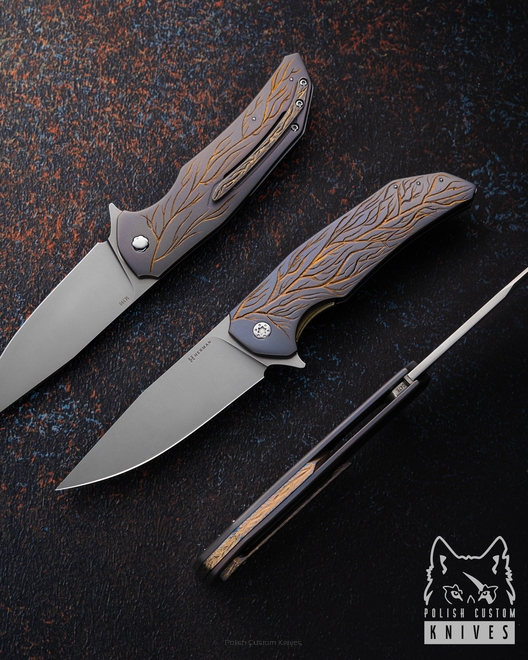 FOLDING KNIFE FOLDER DRAGONFLY #0476 M390 HERMAN KNIVES
