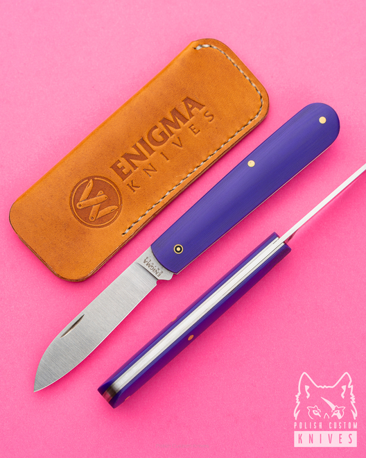 SLIPJOINT KNIFE ENIGMA KNIVES 8 WITH LEATHER POUCH 