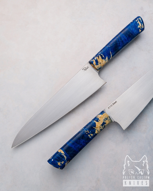 KITCHEN KNIFE CHEF 190 5 K110 D2 STABILIZED WOOD PABIS