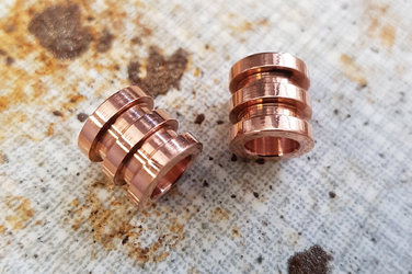 "Radiator" - Set of two copper beads polished 220