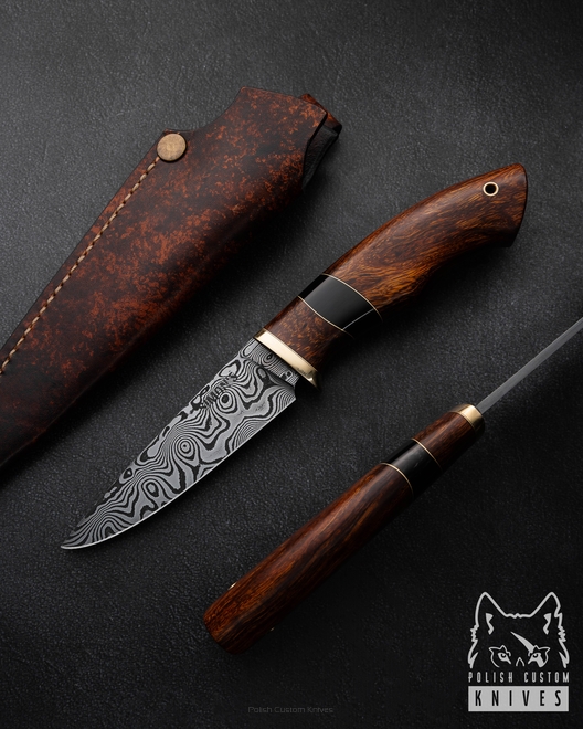 HUNTING EXCLUSIVE KNIFE EXCLUSIVE AUTUMN WIND 21 DAMAST SIMON'S KNIVES