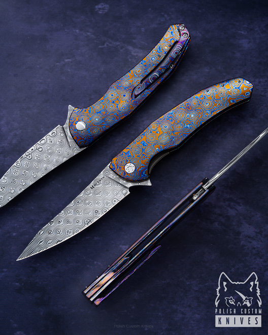 FOLDING KNIFE FOLDER ISHTAR 600 TIMASCUS DAMASTEEL FULL DRESS HERMAN KNIVES