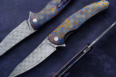 FOLDING KNIFE FOLDER ISHTAR 600 TIMASCUS DAMASTEEL FULL DRESS HERMAN KNIVES