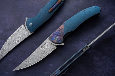FOLDING KNIFE FOLDER ISHTAR #0826 DAMASTEEL HALF DRESS HERMAN KNIVES