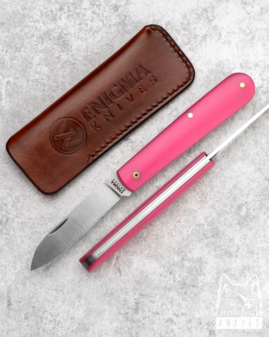 SLIPJOINT KNIFE ENIGMA KNIVES 3 WITH LEATHER POUCH 