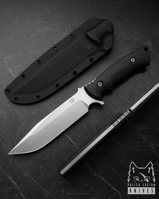 LARGE TACTICAL KNIFE DEFENDER 2C ELMAX CARBON FIBER KD KNIVES