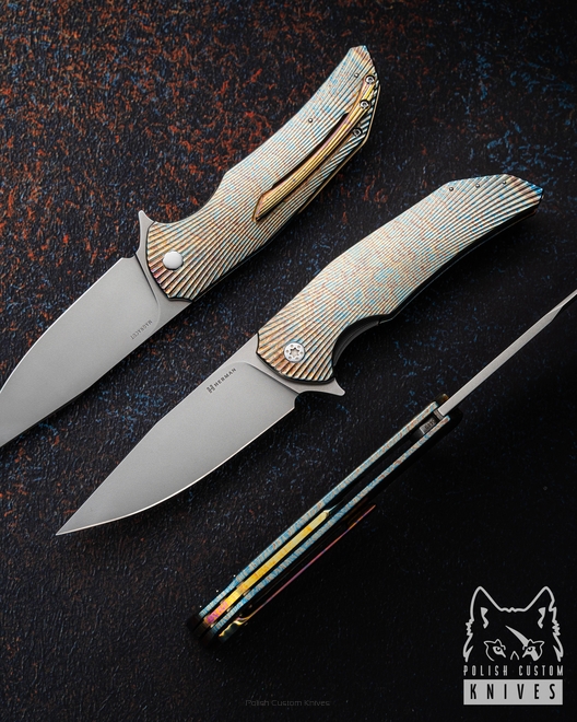 FOLDING KNIFE FOLDER DRAGONFLY #0449 MAGNACUT ENTROPIC FINISH HERMAN KNIVES