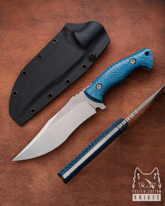 LARGE TACTICAL KNIFE ORION 1 M390 BLUE TWILL KD