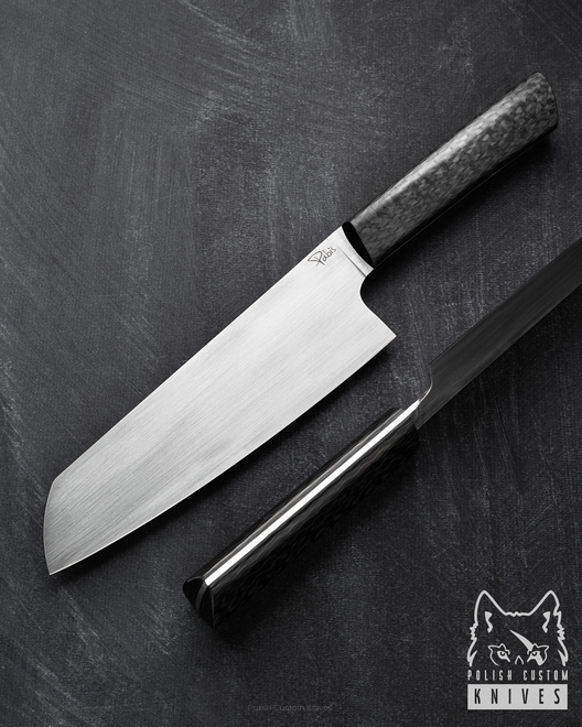 KITCHEN KNIFE SANTOKU FULTANG 180 7 M390 CARBON FIBRE PABIŚ