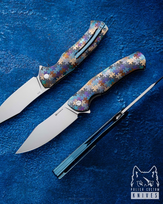 FOLDING KNIFE FOLDER MANTIS #0327 PUZZLE M390 HERMAN KNIVES