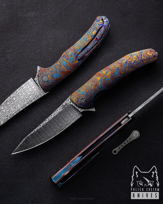 FOLDING KNIFE FOLDER ISHTAR 12 TIMASCUS DAMASTEEL FULL DRESS HERMAN KNIVES
