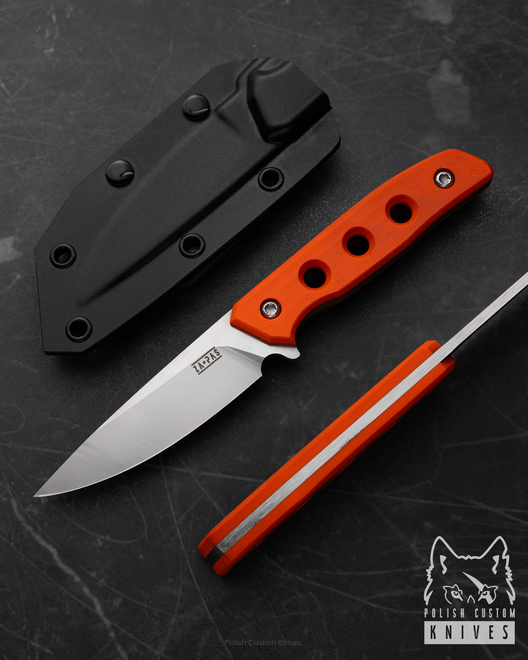 EDC HUNTING SURVIVAL KNIFE AMBRO NC11LV ORANGE G10 4 ZA-PAS KNIVES