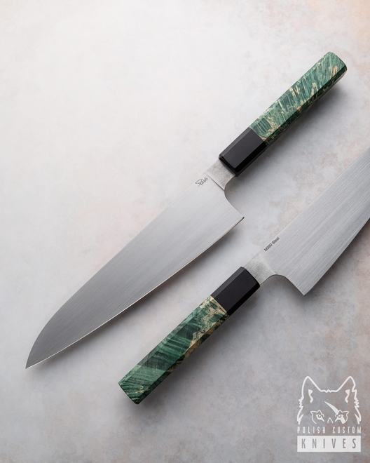 KITCHEN KNIFE GYUTO 210 14 M390 HORNBEAM MAPLE PABIŚ KNIVES