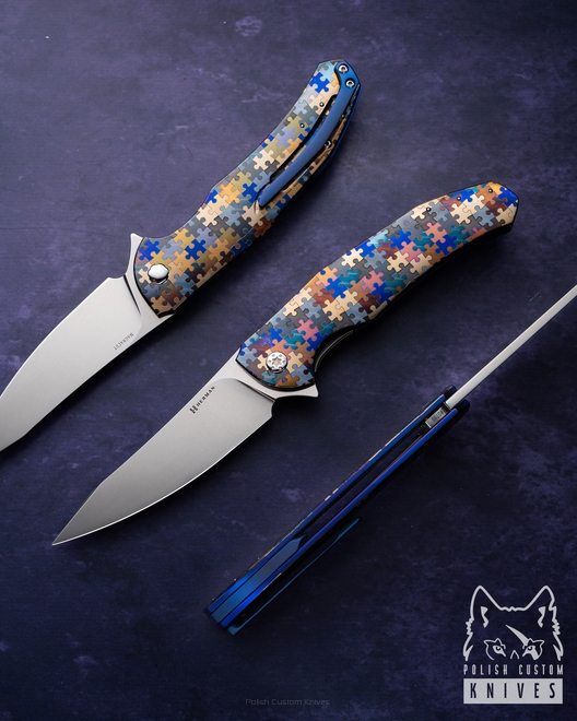 FOLDING KNIFE FOLDER ISHTAR #0780 MAGNACUT PUZZLE HERMAN KNIVES