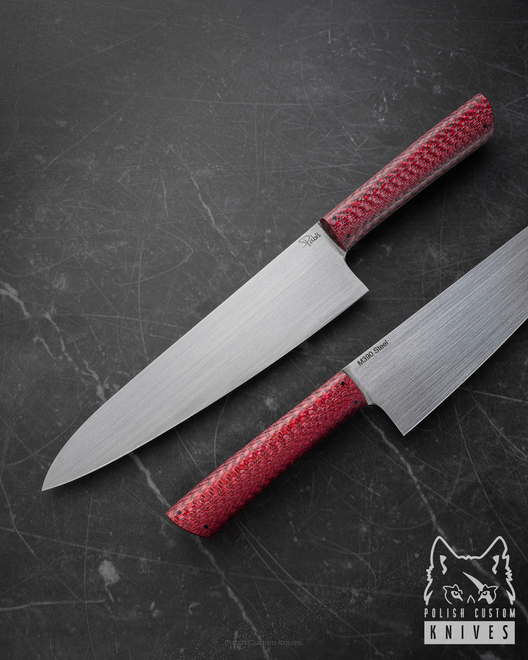 KITCHEN KNIFE CHEF 210 15 M390 RED TWILL PABIS