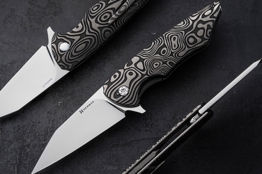 FOLDING KNIFE FOLDER VESPERTILIO #0244 MAGNACUT NEBULA RIPPEL HERMAN KNIVES