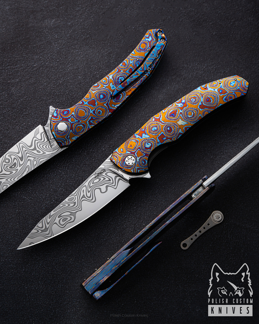 FOLDING KNIFE FOLDER ISHTAR 13 TIMASCUS DAMACORE FULL DRESS HERMAN KNIVES