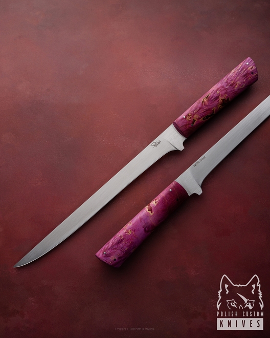KITCHEN FILLET FISH KNIFE 210 8 N690 STABILIZED WOOD PABIS KNIVES