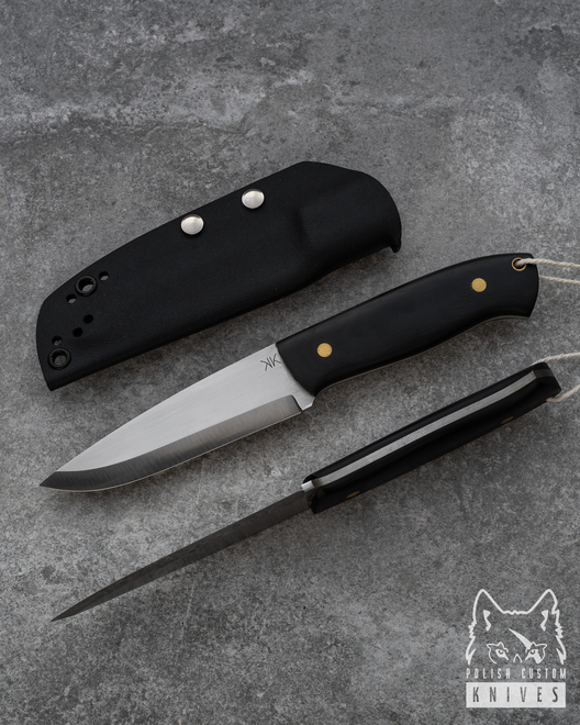 KNIFE BUSHCRAFT G10 BLACK WITH KYDEX SHEATH
