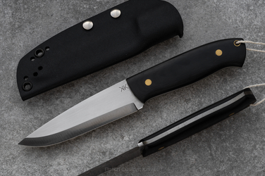 KNIFE BUSHCRAFT G10 BLACK WITH KYDEX SHEATH