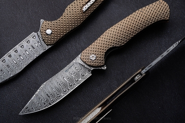 FOLDING KNIFE MANTIS #0435 DAMASTEEL HALF DRESS HERMAN KNIVES